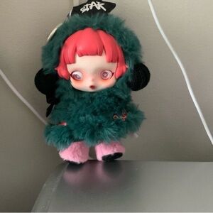 New Skullpanda Star Plush Doll with Pink and Green Outfit
